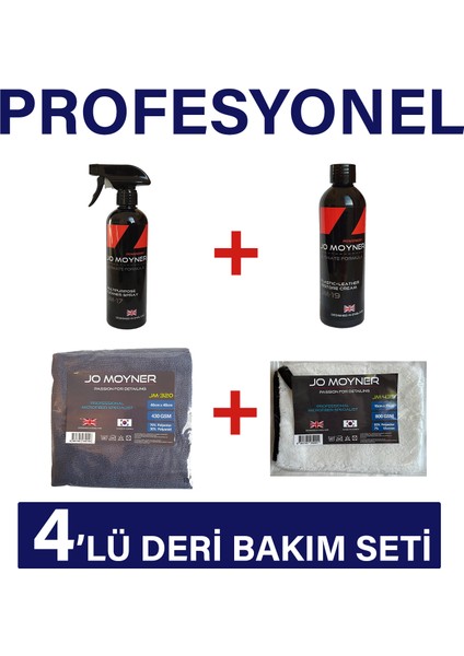 Deri Besleyici + Temizleyici Oto Koltuk 4'Lü Bakım Seti