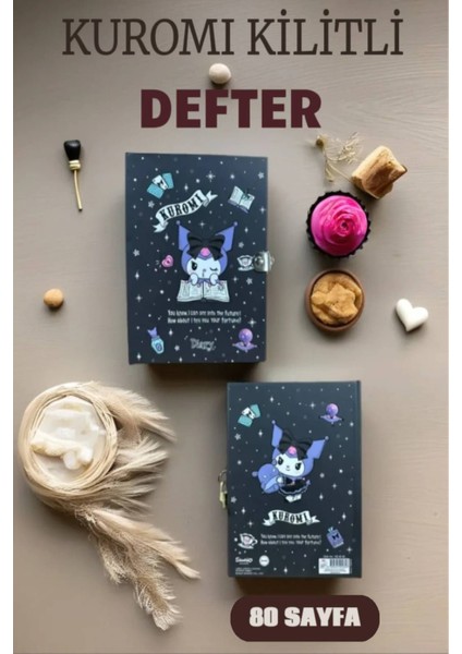 Kilitli Defter 80 Yaprak Siyah - 14 x 20 cm