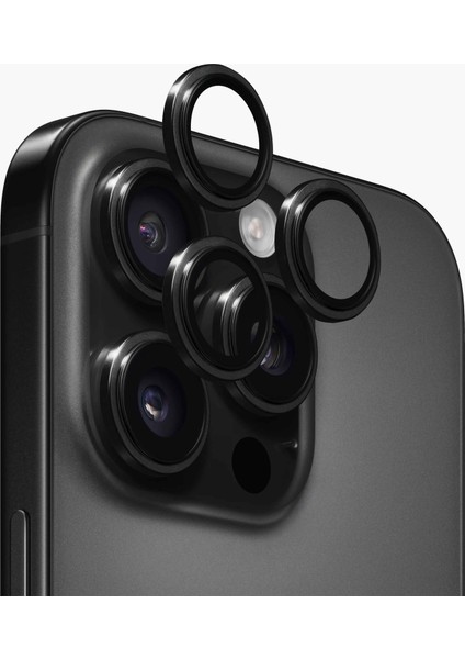 Anank Iphone 16 Pro Serisi Titanyum Kaplama 2x Anti Reflektif Lens Koruyucu