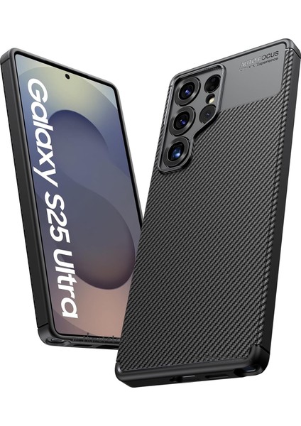 Samsung Galaxy S25 Ultra Kılıf Kamera Çıkıntılı Karbon Desenli Renk Atmaz Koruyucu Negro Kapak