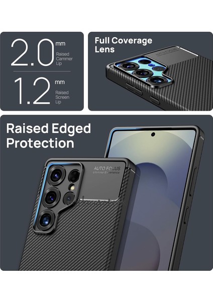 Samsung Galaxy S25 Ultra Kılıf Kamera Çıkıntılı Karbon Desenli Renk Atmaz Koruyucu Negro Kapak modelleri