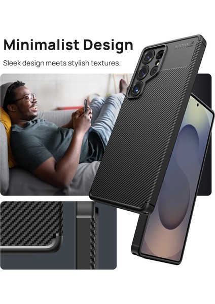 Samsung Galaxy S25 Ultra Kılıf Kamera Çıkıntılı Karbon Desenli Renk Atmaz Koruyucu Negro Kapak indirimleri