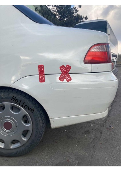 Yara Bandı Oto Araba Sticker Ikili Set Düz ve Çapraz Delikli Yarabandı 13 cm Boyunda modelleri