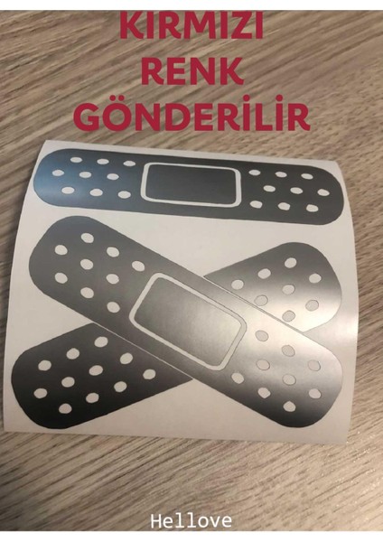 Yara Bandı Oto Araba Sticker Ikili Set Düz ve Çapraz Delikli Yarabandı 13 cm Boyunda fırsatları