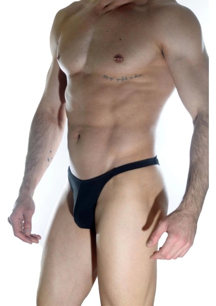 Erkek Arkası Büzgülü Siyah Brazillian Slip
