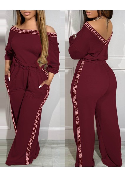 Kadın Uzun Kollu Omuzlardan Açık Beli Lastikli Cepli Antik Yunan Desenli Viskon Iki Iplik Tulum fiyatları