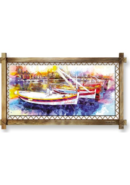 Kayık Modern Kanvas Rustik Tablo