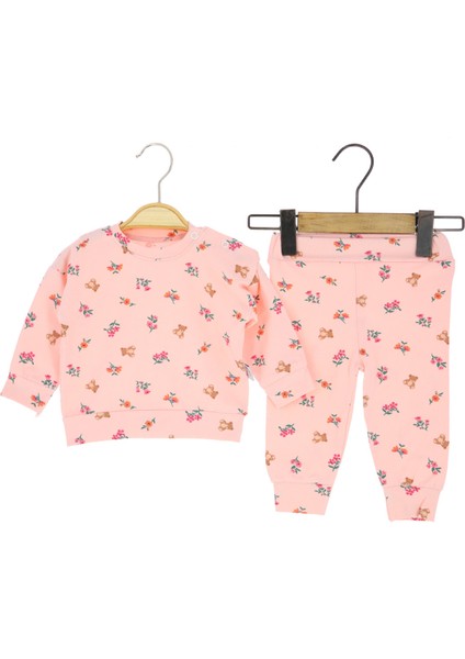 Kız Bebe Takım Çiçek Baskılı