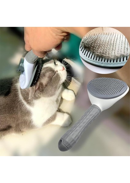Otomatik Temizlenen Tuşlu Evcil Hayvan Fırçası Pratik Kedi Köpek Tüy Toplayıcı Tarak fırsatları