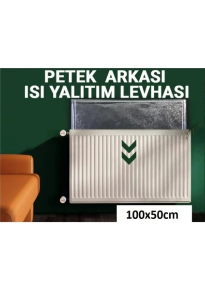 Petek Radyatör Arkası Folyo Plaka Kalorifer Arkalığı Alüminyum Isı Yalıtım Folyosu 100X50 cm 1 Adet