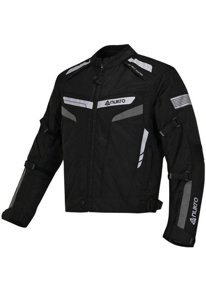 Nukrowear Stealth Pro Gri 4 Mevsim Erkek Motosiklet Ceketi