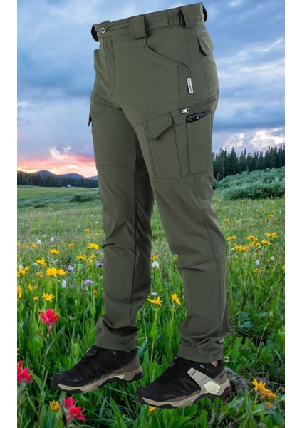 Outdoor Trekking Taktikal Likralı Doğa Yürüyüşü Su Itici 9826 HAKİ Pantolon