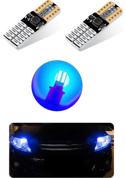 T10 LED Ice Blue 12V Park LED Plaka Tavan LED Ampul 24 LED