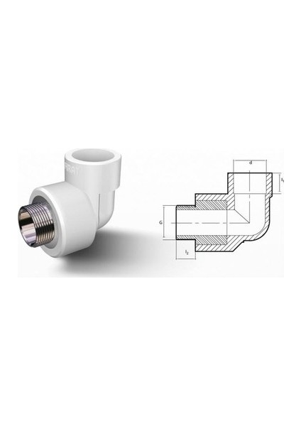 Dış Dişli Dirsek 20-3/4″mm