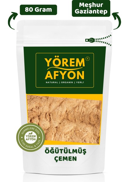 Yörem Afyon Meşhur Gaziantep Bağışıklılık Sistemi Dostu Öğütülmüş Çemen Otu Tohumu, Buyotu | 80GR.