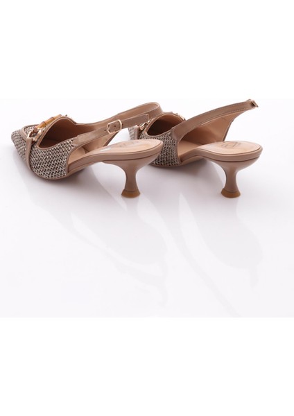 5850 Kadin Aksesuarli Sivri Burun Topuklu Ayakkabi modelleri