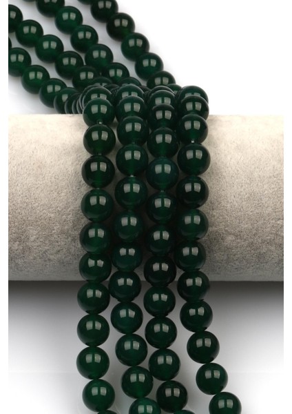 Yeşil Akik Doğal Taş Dizi 10 mm Küre Kesim