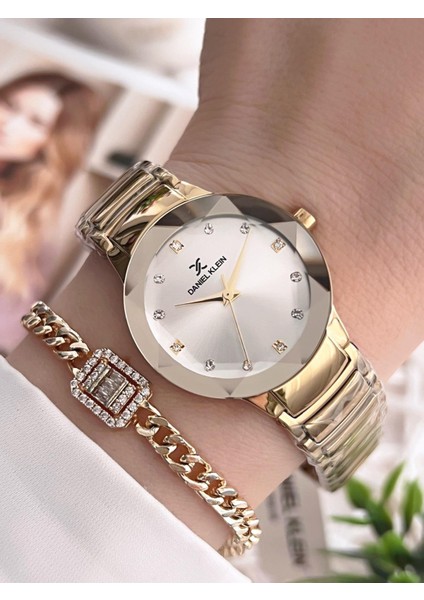 Çelik Kordon 30 mt Suya Dayanıklı Kadın Kol Saati+Bileklik BFG.10661.X4