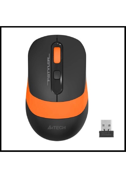 A4 Tech FG10 (Turuncu) Fstyler 2,4ghz Kablosuz Optik Mouse, 10-15METRE, 4 Buton, Nano Alıcı