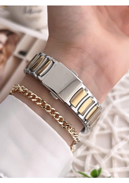 Çelik Kordon 30 mt Suya Dayanıklı Kadın Kol Saati+Bileklik BFG.10788.X4S modelleri