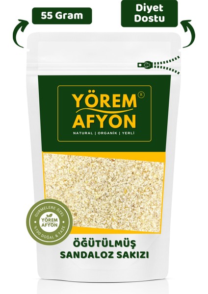 Yörem Afyon Diyet Dostu Kristal Beyaz Öğütülmüş Toz Sandaloz Sakızı, Sandroz Sakızı | 55GR.