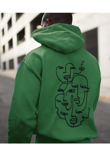 Minimalist Antik Erkek Baskılı Oversize Şardonlu Sweatshirt