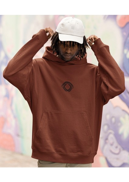 Minimalist Antik Erkek Baskılı Oversize Şardonlu Sweatshirt
