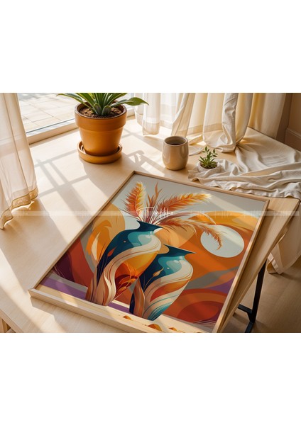 Modern Vazo ve Desen Temalı 3'lü Ahşap Çerçeveli Tablo SETI-21 x 30