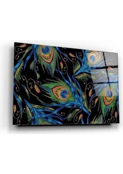 Tavuskuşu Tüyleri Cam Tablo 50 x 70 cm fiyatları
