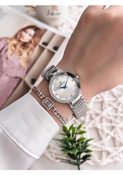 Çelik Kordon 30 mt Suya Dayanıklı Kadın Kol Saati+Bileklik BFG.10788.X1 fiyatları