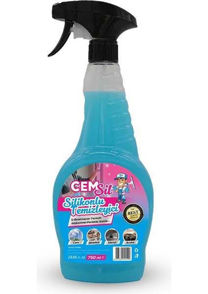 Cem Sil Silikonlu Cam ve Yüzey Temizleyici 750 Ml