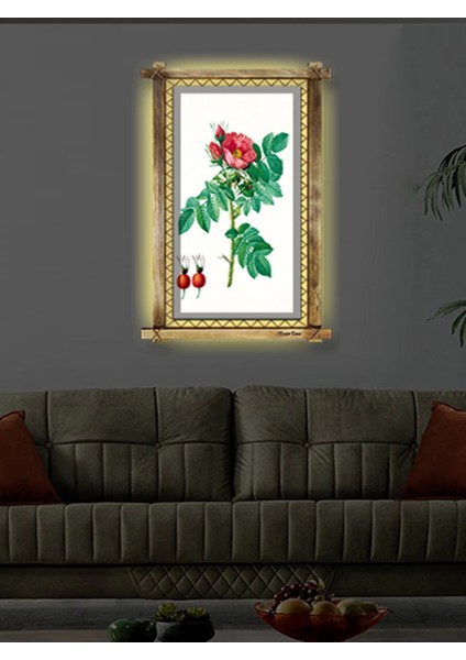 Çiçek LED Işıklı Rustik Kanvas Tablo B fiyatları