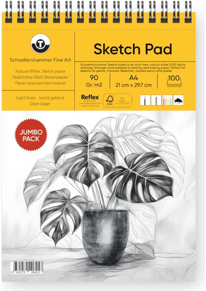 Schoellershammer Jumbo Sketch Pad Eskiz Çizim Defteri 90 Gr. A4 100 Yaprak