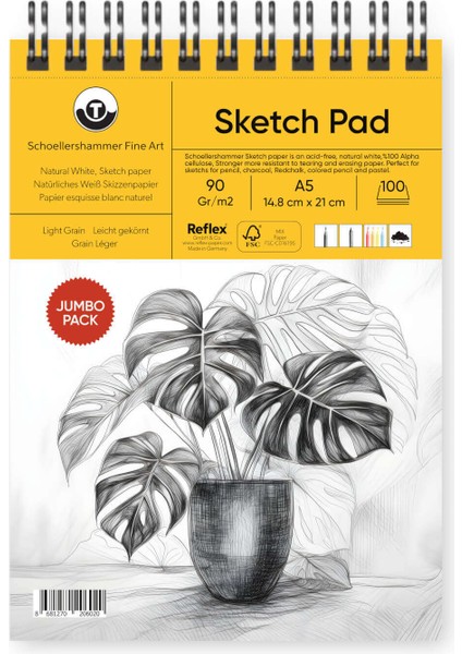 Schoellershammer Jumbo Sketch Pad Eskiz Çizim Defteri 90 Gr. A5 100 Yaprak