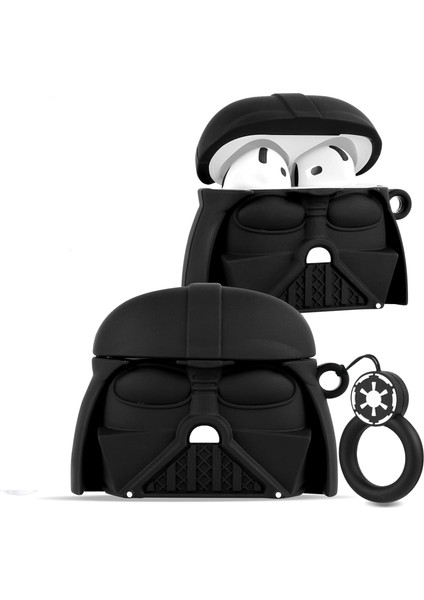 Airpods 4.Nesil Uyumlu Kılıf Dart Vader Sevimli Figürlü Silikon Kılıf