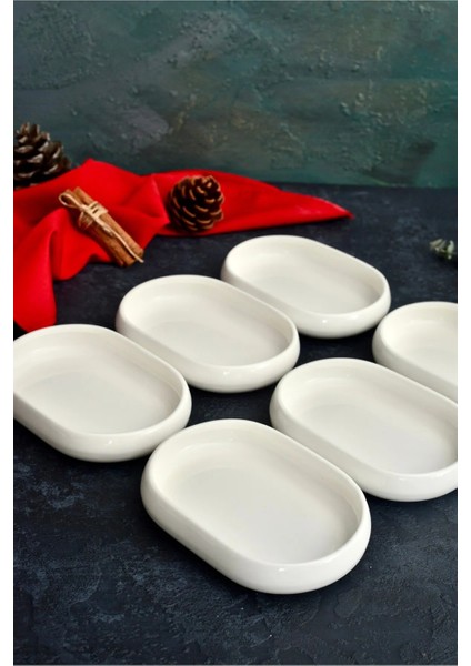 Karçiçeği Home 6'lı Oval Kayık Tabak Seti 14CM