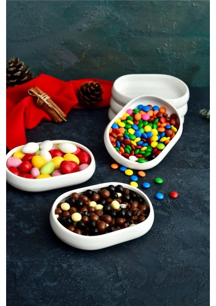 Karçiçeği Home 6'lı Oval Kayık Tabak Seti 14CM