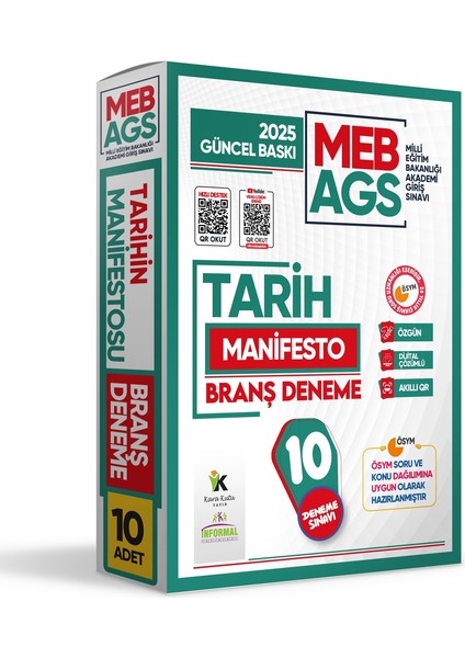 2025 Meb Ags Tarih-Coğrafya-Mevzuat Manifesto Branş Deneme Seti 3lü (3X10) Özgün Dijital Çözümlü