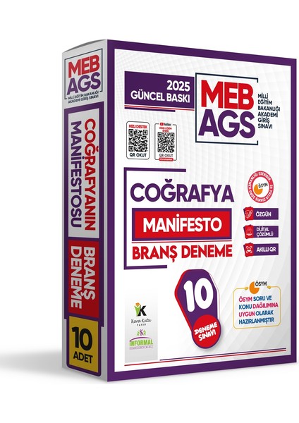 2025 Meb Ags Tarih-Coğrafya-Mevzuat Manifesto Branş Deneme Seti 3lü (3X10) Özgün Dijital Çözümlü fiyatları