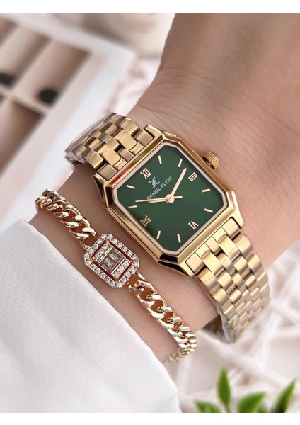 Çelik Kordon 30 mt Suya Dayanıklı Kadın Kol Saati+Bileklik BFG.13877.X5