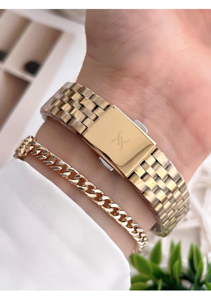 Çelik Kordon 30 mt Suya Dayanıklı Kadın Kol Saati+Bileklik BFG.13877.X5 modelleri