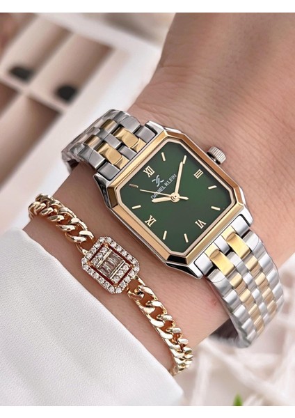 Çelik Kordon 30 mt Suya Dayanıklı Kadın Kol Saati+Bileklik BFG.13877.10