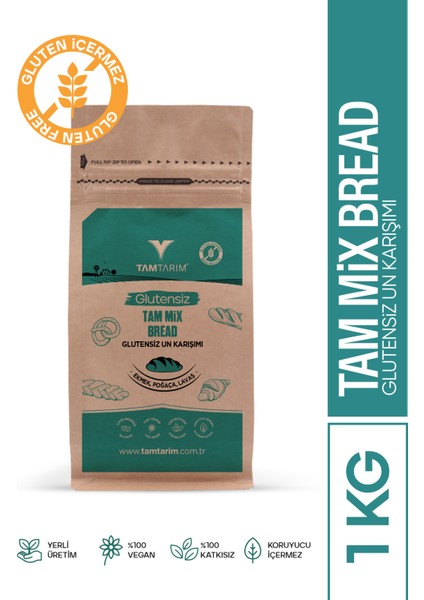 Tam Mix Bread Glutensiz Un Karışımı – (Ekmek, Poğaça, Lavaş)