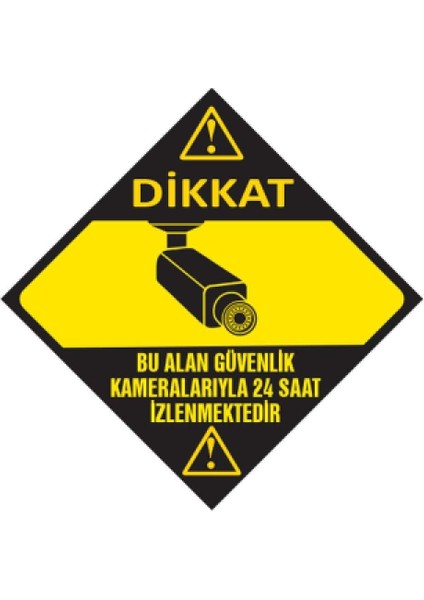 Güvenlik Kameralarıyla 24 Saat Izlenmektedir Pvc Kaplama Uyarısı (21 Cm)