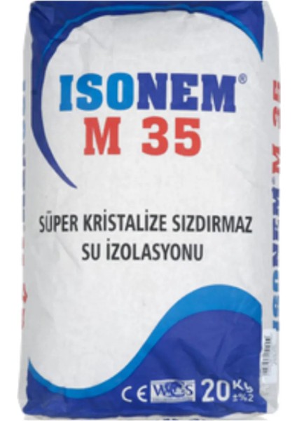Isonem M35 Süper Kristalize Sızdırmaz Su Yalıtım Malzemesi 20 Kg