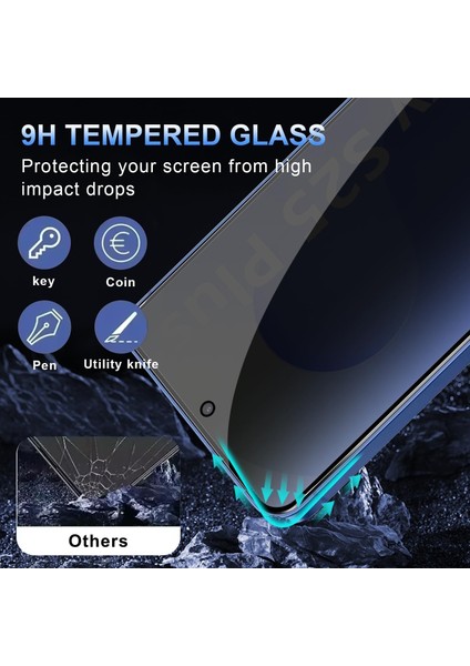 Samsung Galaxy S25 Plus Hayalet Ekran Koruyucu Cam Tam Kapatan Gizli Tamperli Cam 5d Parlak Privacy Glass