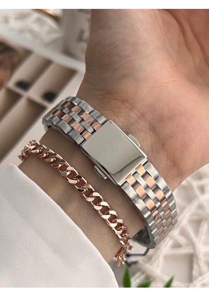 Çelik Kordon 30 mt Suya Dayanıklı Kadın Kol Saati+Bileklik BFG.13877.10 modelleri