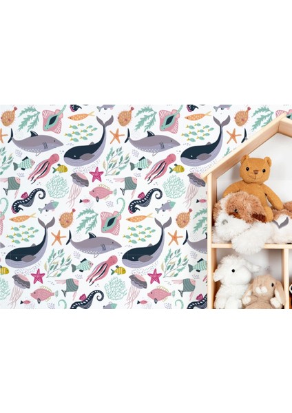 Deniz Hayvanları Temalı Duvar KAĞIDI-5733 modelleri