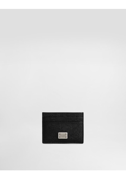 Calfskin Credit Card Holder With Branded Plate