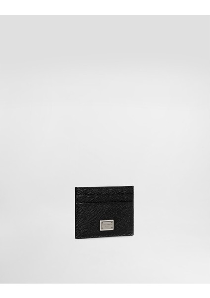 Calfskin Credit Card Holder With Branded Plate modelleri